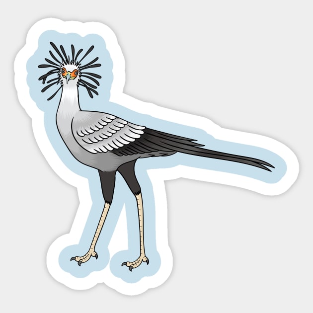 Secretary bird cartoon illustration Sticker by Cartoons of fun